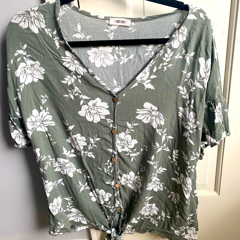 First Love Front Tie Shirt